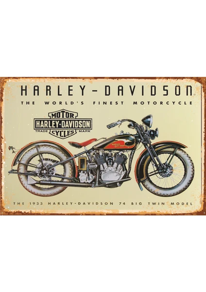 Hayat Poster Harley Davidson Retro Vintage Ahşap Poster