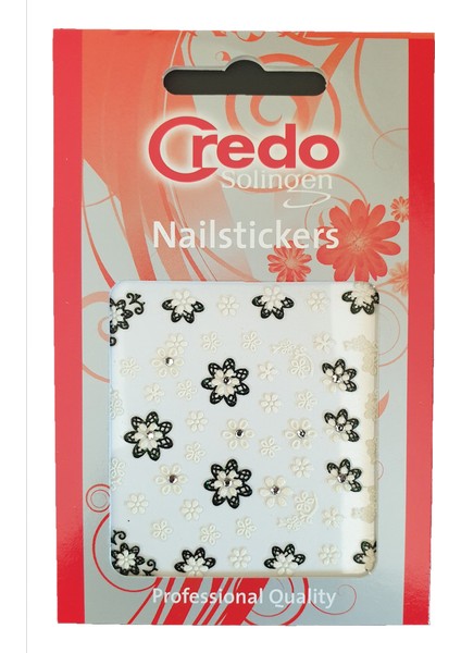 Credo Solingen  Nail Sticker 3D Tırnak Sticker Süsü Black-White