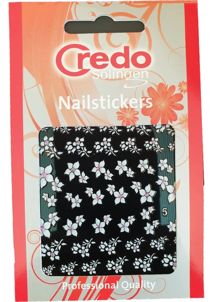 Credo Solingen  Nail Sticker 3D Tırnak Sticker Süsü 5 Yaprak