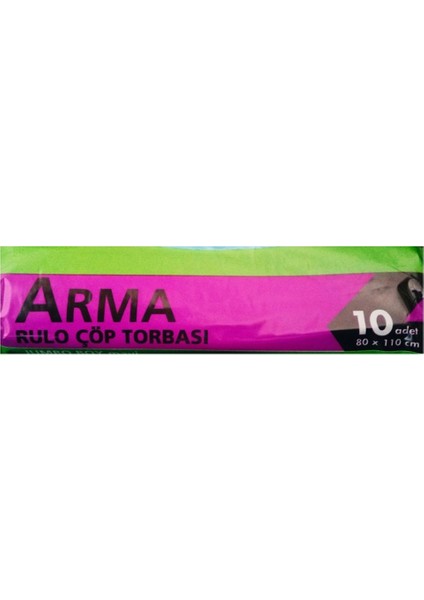 Arma Çöp Torbası Jumbo 80 x 110 cm 10'lu - Büzgüsüz