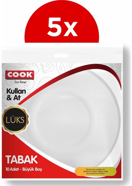 10'lu Lüks Plastik Tabak Büyük Büyük 5'li Paket