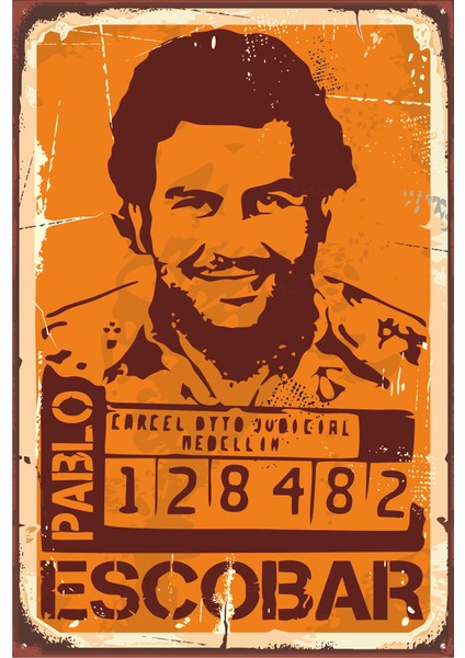 Pablo Escobar Retro Vintage Ahşap Poster