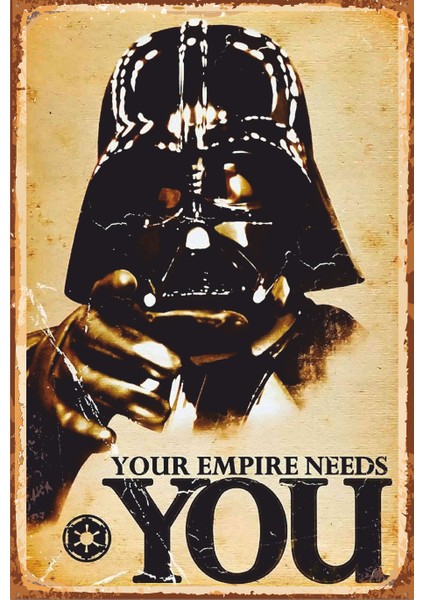 Starwars Datvayder Retro Vintage Ahşap Poster