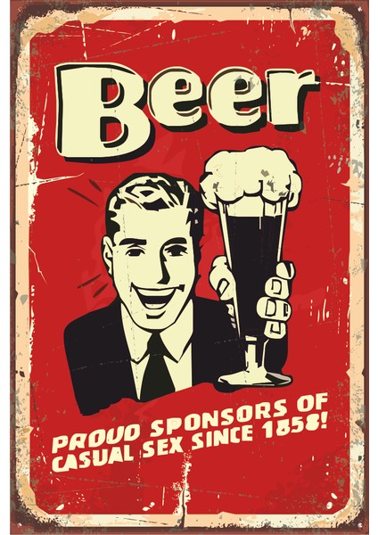 Bira Retro Vintage Ahşap Poster