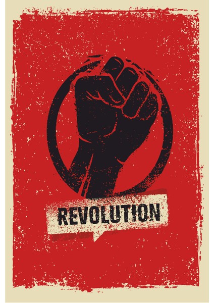 Revolution Devrim Retro Vintage Ahşap Poster