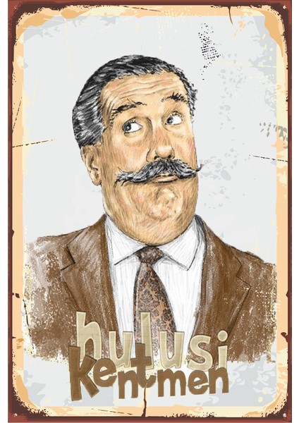 Hulusi Kentmen Yeşilçam Retro Vintage Ahşap Poster