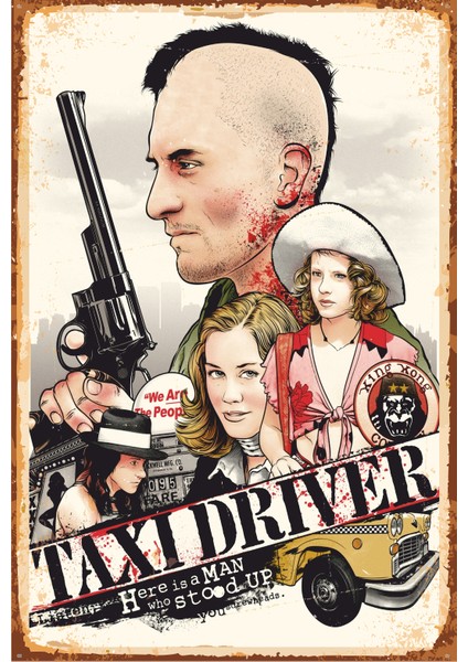 Taxi Driver Cinema Retro Vintage Ahşap Poster