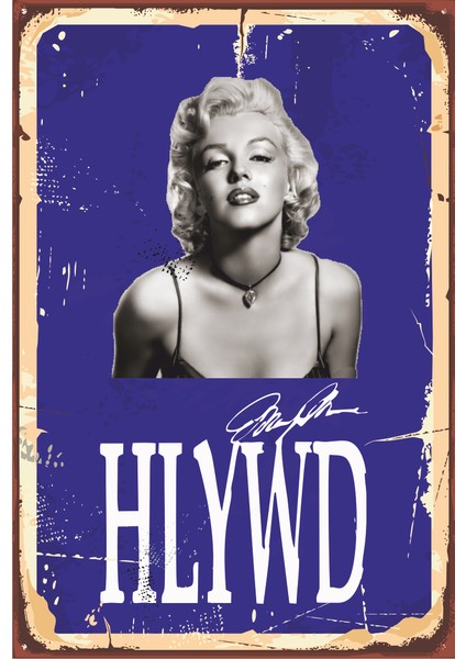 Myrlen Monroe Tabela Tarz Retro Vintage Ahşap Poster