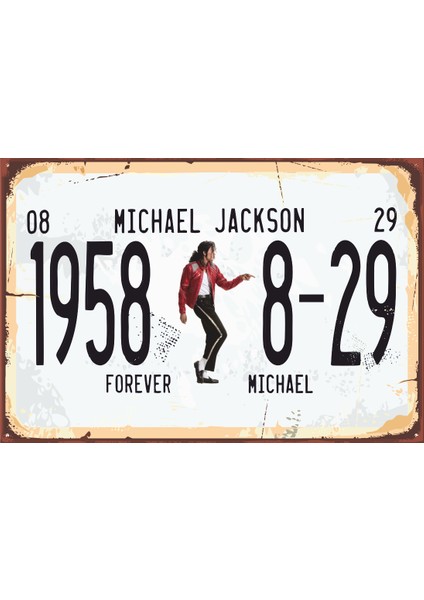 Michael Jackson Tabela Tarz Retro Vintage Ahşap Poster
