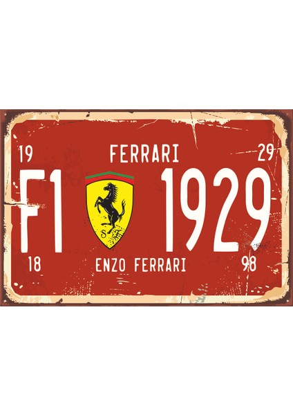 Formula 1 Tabela Tarz Retro Vintage Ahşap Poster