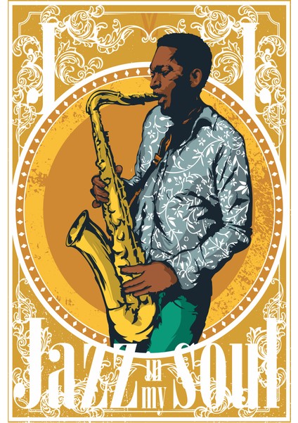 Jazz Soul Retro Vintage Ahşap Poster