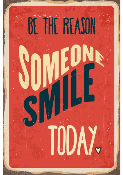 Bugün Gülümse Retro Vintage Ahşap Poster