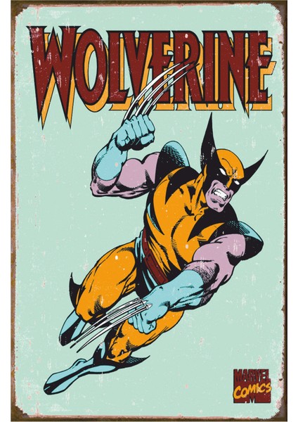 Wolverine Marvel Retro Vintage Ahşap Poster