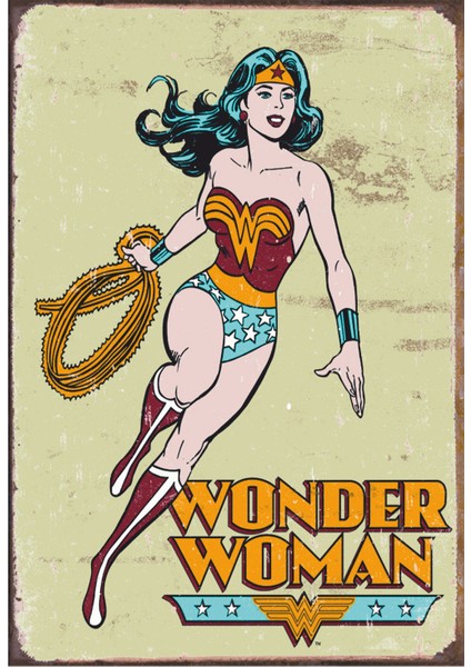 Wonder Woman Marvel Retro Vintage Ahşap Poster