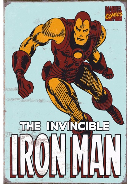 Iron Man Retro Vintage Ahşap Poster