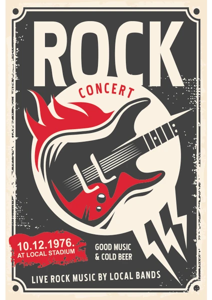 Hayat Poster Rock Konseri Retro Vintage Ahşap Poster