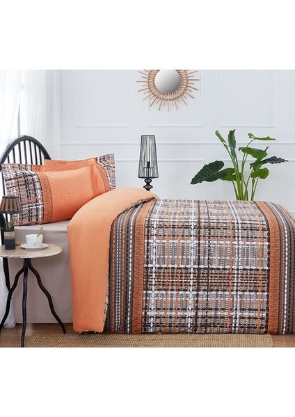 Tweed Oranj Ranforce Nevresim Takımı Tek Kişilik