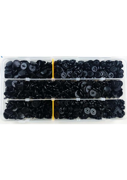 Plastik Siyah Çıt Çıt Düğme 12,5 mm 200 Set