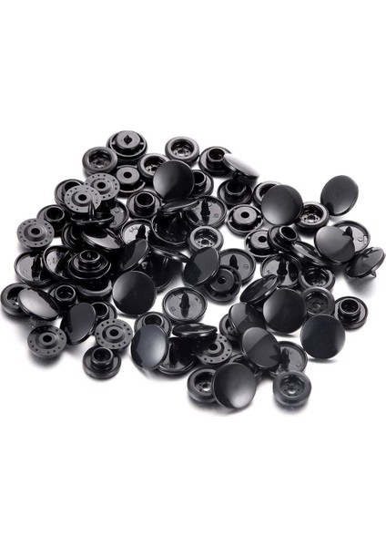 Plastik Siyah Çıt Çıt Düğme 12,5 mm 200 Set