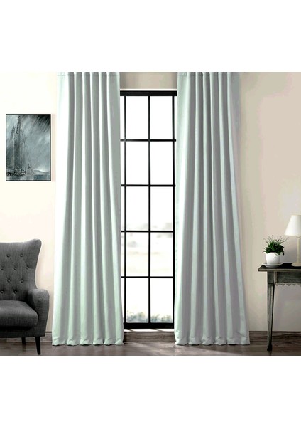 Hazır Karartma Blackout Pilesiz Fon Perde Açık Gri 80 x 260 cm