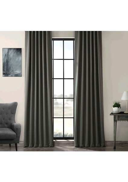 Hazır Karartma Blackout Pilesiz Fon Perde Antrasit 90 x 240 cm