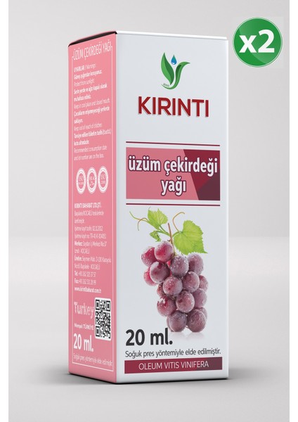 Üzüm Çekirdek Yağı 20 cc 2'li