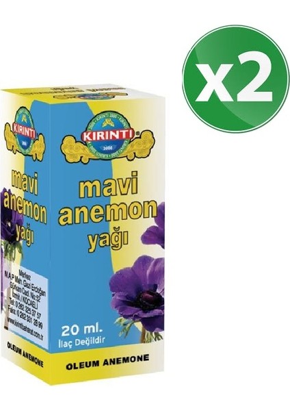 Anemon Yağı Mavi  20 cc 2'li