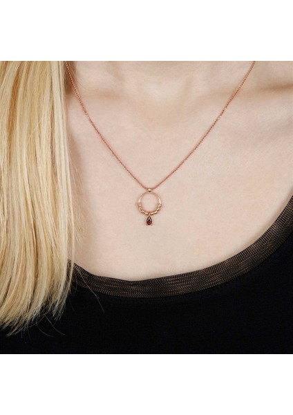 Halka Tasarım Gümüş Kadın Kolye