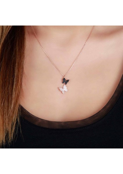 Kelebek Tasarım Gümüş Kadın Kolye fiyatları