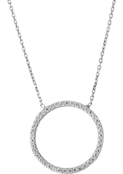 Halka Tasarım Gümüş Kadın Kolye