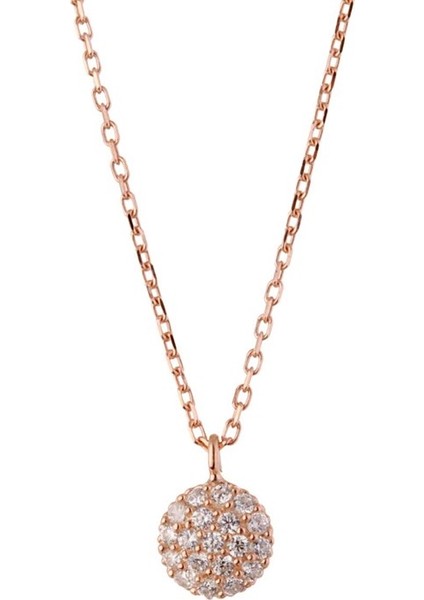 Yuvarlak Tasarım Gümüş Kadın Kolye