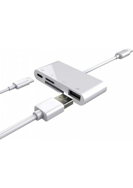 4in1 Lightning To USB Type C Micro Sd Tf Kart Okuyucu