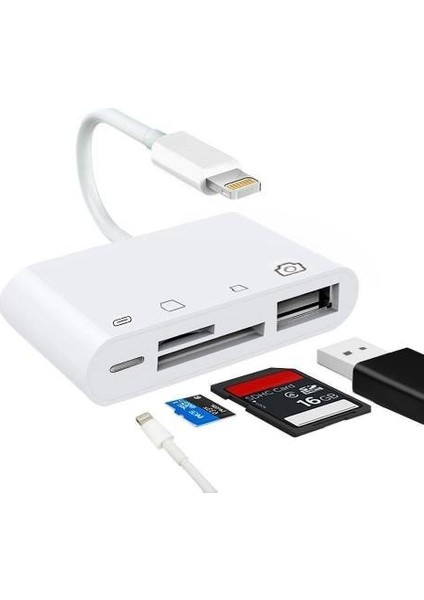 4in1 Lightning To USB Type C Micro Sd Tf Kart Okuyucu