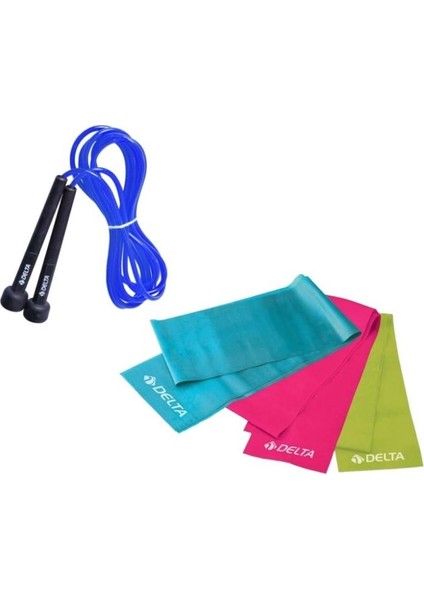 150 x 15 cm 3 'lü Pilates Bandı Lastiği Atlama İpi 4'lü Set