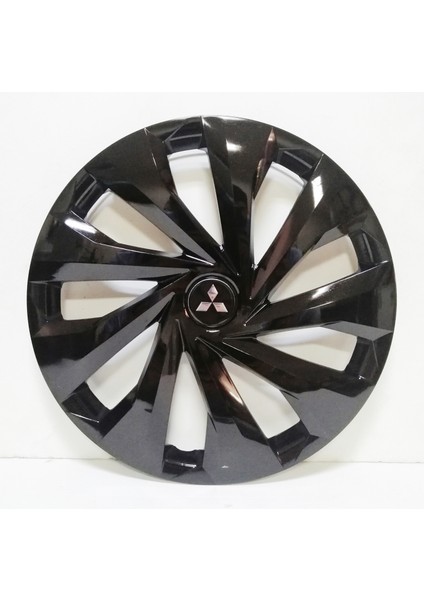 Mitsubishi 15 Inç Piano Black Jant Kapağı 4 Adet + Amblem
