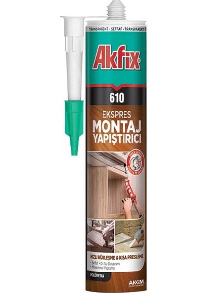 Pu Sıvı Çivi Şeffaf Montage Kit 310Ml