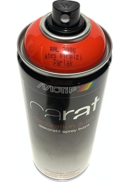 Carat Ral3000 Ateş Kırmızı Sprey Boya 400Ml Made İn Germany