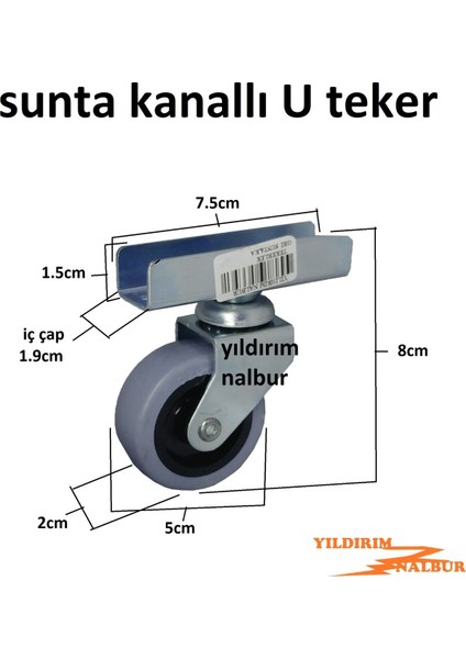 Sehpa Tekerleği 4 Adet Masa Tekerleği Sunta Kanallı Uzun Tip Tekerlek