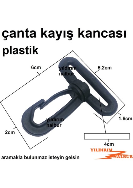 Çanta Kayış 4 Adet Plastik Kanca 4Cm Duble Büyük Boy Valiz Kilidi Bavul İp Kancası Yassı İp Karabina