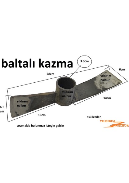 Baltalı Kazma Ray Çelik Baltalı Çapa Odun Kırma Toprak Kazma