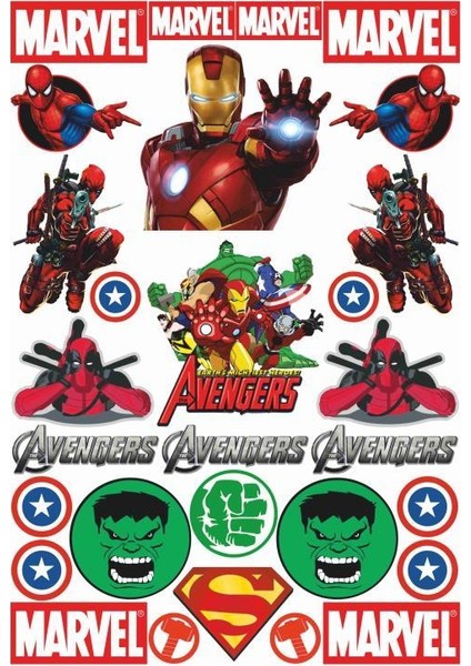 Marvel (Oto, Laptop) Sticker Seti