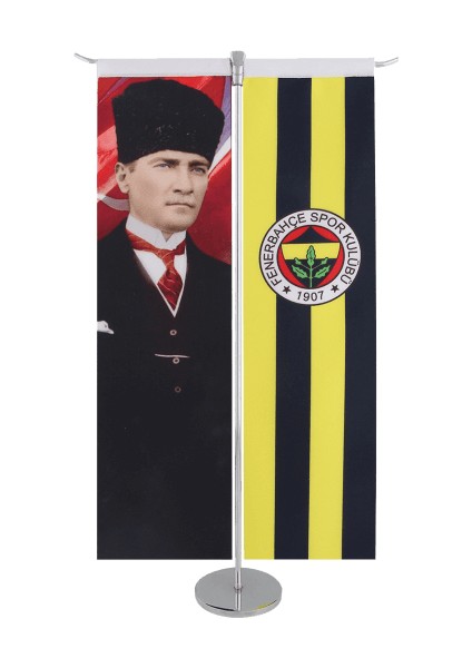 8 x 30 Fb Logo-Atatürk T Masa Bayrak