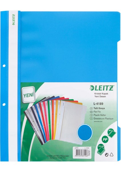 4189 Plastik Telli Dosya 50'li Mavi