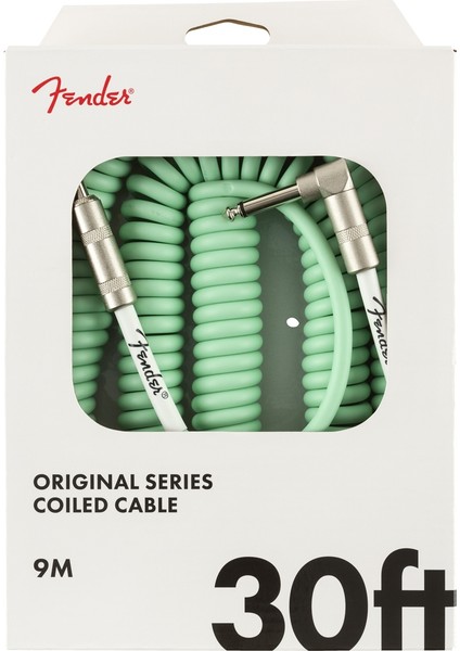 Original Series Coil Cable Surf Green Spiral Enstrüman Kablosu 9m