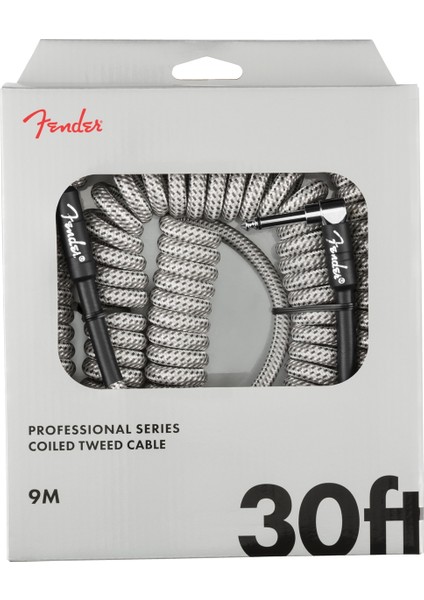 Professional Series Coil Cable White Tweed Enstrüman Kablosu (9m)