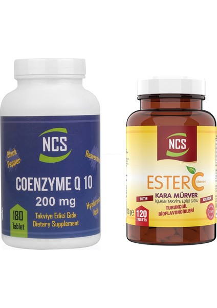 Coenzyme Q10 200 mg 180 Tablet Ester C 1000 mg 120 Tablet