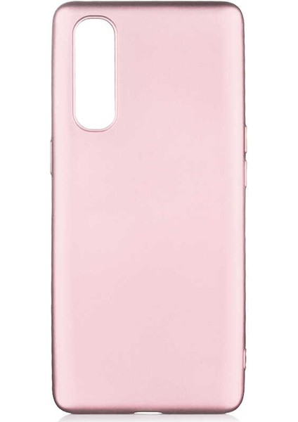 Oppo Reno 3 Pro 5g Kılıf Mat Premium Silikon Kılıf Rose + Tam Kaplayan Süper Pet Ekran Koruyucu