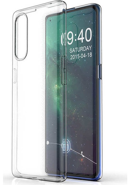 Oppo Reno 3 Pro 5g Kılıf Darbe Emici Süper Silikon Kılıf Şeffaf + Tam Kaplayan Süper Pet Ekran Koruyucu