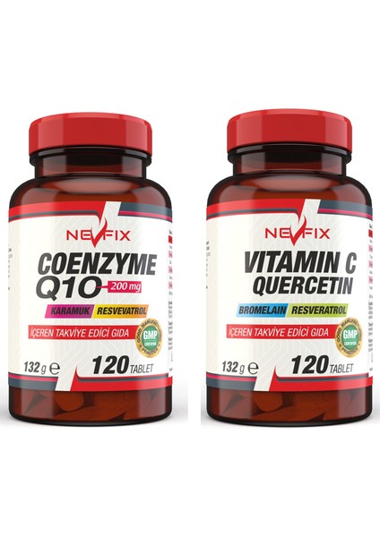 Coenzyme Q10 200 mg 120 Tablet Vitamin C Bromelian 120 Tablet