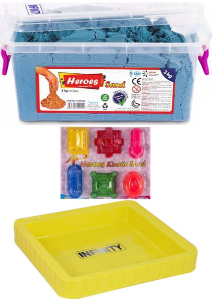Kinetik Kum Turkuaz + Büyük Kum Havuzu ve Tarihi Yapı Kum Kalıpları Seti